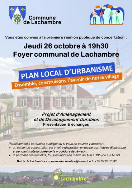 Lachambre - Affiche Réunion Publique - PLU