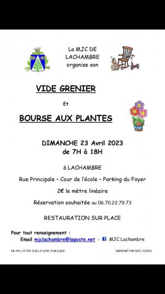 Mjc vide grenier et bourse aux plantes 23 avril 2023