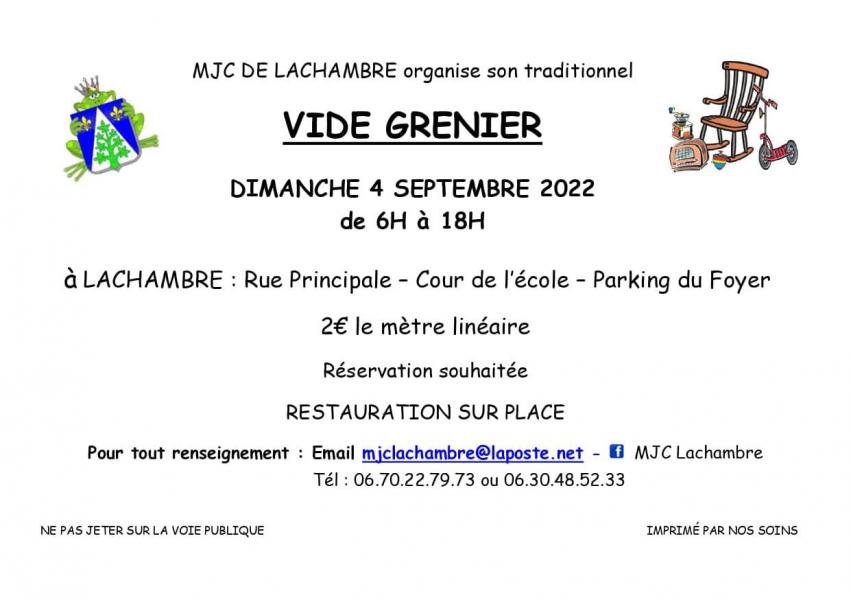 Vide grenier 5 septembre 2022